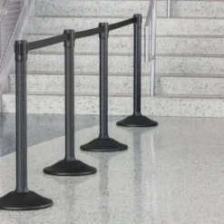 Retractable Belt Stanchion - Textured Black - Set Of 2 -Endurance Sales oxrl5btzvyjcwpx7qp8g