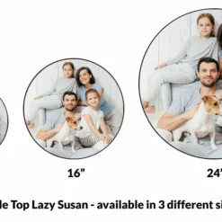 Wood Lazy Susan - Upload Your Photo - Personalized - Size Variations -Endurance Sales pic lazy susan compare