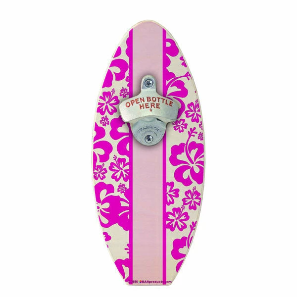 Hawaiian Flowers Wooden Surfboard Wall Bottle Opener 5 Hawaiian Flowers Wooden Surfboard Wall Bottle Opener - Image 3