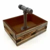 Box Caddy With Industrial Pipe Handle - Wood Plank Design -Endurance Sales pipe handled wood caddy PLANKS WEB3