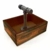 CUSTOM Box Caddy With Industrial Pipe - Vintage Box Design -Endurance Sales pipe handled wood caddy VINTAGE WEB3