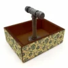 Box Caddy With Industrial Pipe Handle - Vintage Floral Design 1 Box Caddy With Industrial Pipe Handle - Vintage Floral Design -Endurance Sales pipe handled wood caddy Vintage floral WEB3