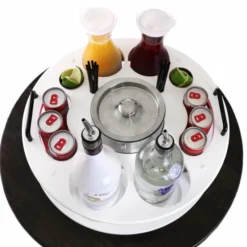 18 Inch Plastic Bottle Service Tray - Holds 2 Bottles 17 18 Inch Plastic Bottle Service Tray - Holds 2 Bottles -Endurance Sales plastic bottle service vip tray white club top