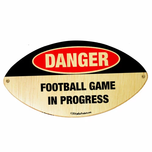 Danger - Football Shaped Wall Plaque 3 Danger - Football Shaped Wall Plaque