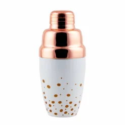 BarConic® Premium 3 Piece Shaker Set - Polka Dot Design W/ Rose Gold Lid