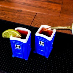 Porta Potty Shot Glasses - 2 Pack -Endurance Sales porta potty shotglass scene2
