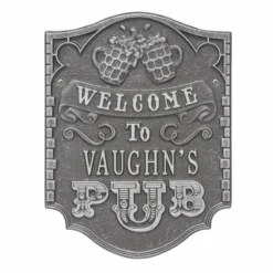 CUSTOMIZABLE Cast Aluminum Plaque - Pub "Welcome" Design -Endurance Sales pub welcome plaque bpc 9