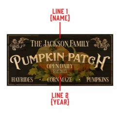 Customizable Large Vintage Wooden Bar Sign - Pumpkin Patch - 11 3/4" X 23 3/4" -Endurance Sales pumpkin patch sign web template 3