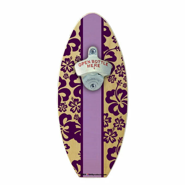 Hawaiian Flowers Wooden Surfboard Wall Bottle Opener 7 Hawaiian Flowers Wooden Surfboard Wall Bottle Opener - Image 5