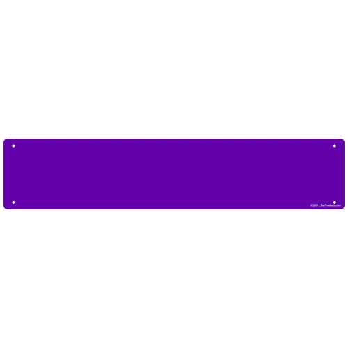 Kolorcoat™ Custom Metal Bar Sign - 24" X 5" - Purple 3 Kolorcoat™ Custom Metal Bar Sign - 24" X 5" - Purple