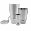 BarConic® Stainless Steel Shaker Set With Ring Design - 4 Piece -Endurance Sales qq ringdesign set 800