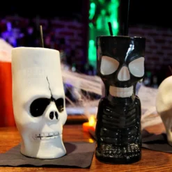 Spooky Tiki Mugs Drinkware Package - Set Of 4 + FREE Mystery Tiki -Endurance Sales qq tiki pack spooky spooky tiki package bar 5 bpc