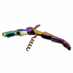 Double Hinged Iridescent Rainbow Corkscrew -Endurance Sales rainbow wine corkscrew double hinged bpc 1 3
