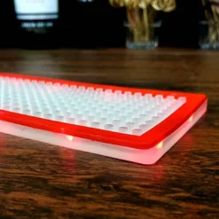 LED Bar Mats (3 3/4" W X 23 3/8" L) - 3 Color Options - Red, White, And Blue -Endurance Sales red lighted bar mat