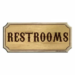 Wood Plaque Kolorcoat™ Bar Sign - RESTROOMS