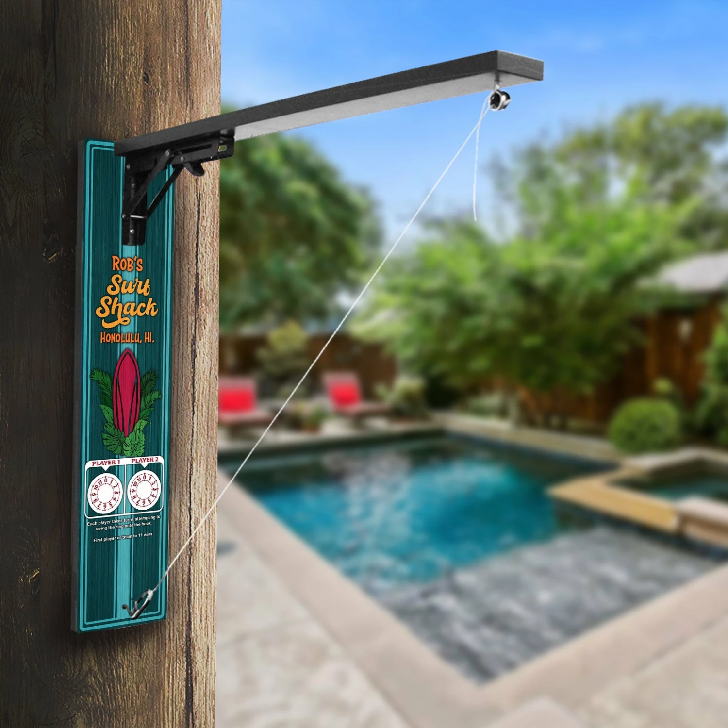 Customizable Wall Mounted Folding Ring Toss - Surf Shack 4 Customizable Wall Mounted Folding Ring Toss - Surf Shack - Image 2