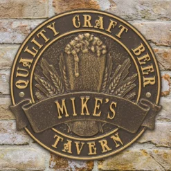 CUSTOMIZABLE Cast Aluminum Plaque - "Round" Quality Craft Beer -Endurance Sales round craft beer plaque bpc 2