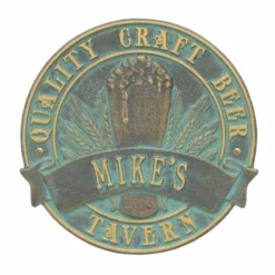 CUSTOMIZABLE Cast Aluminum Plaque - "Round" Quality Craft Beer -Endurance Sales round craft beer plaque bpc 6