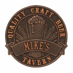 CUSTOMIZABLE Cast Aluminum Plaque - "Round" Quality Craft Beer -Endurance Sales round craft beer plaque bpc 7