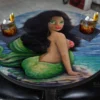Brunette Mermaid Round Wooden Table Top - Two Sizes Available