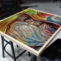 The Wizard Square Wooden Table Top - Two Sizes Available -Endurance Sales round table top with featured artist brian mohr wizard bpc oak
