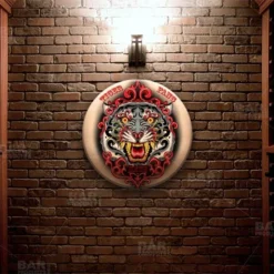 Tiger Fang Sake Round Wooden Table Top - Two Sizes Available -Endurance Sales round table top with featured artist pooch tiger fang sake bpc 2