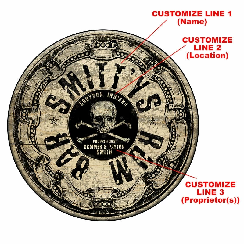 CUSTOMIZABLE Wooden Table Top - Rum Bar Design - Two Sizes Available 4 CUSTOMIZABLE Wooden Table Top - Rum Bar Design - Two Sizes Available - Image 2