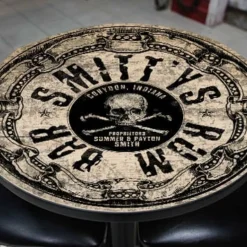 CUSTOMIZABLE Wooden Table Top - Rum Bar Design - Two Sizes Available