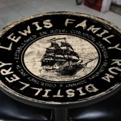 CUSTOMIZABLE Wooden Table Top - Rum Distillery Design - Two Sizes Available