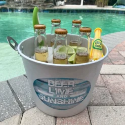 Summer Beer Bucket Kit -Endurance Sales sbbucket summer lime sunshine beer bucket front