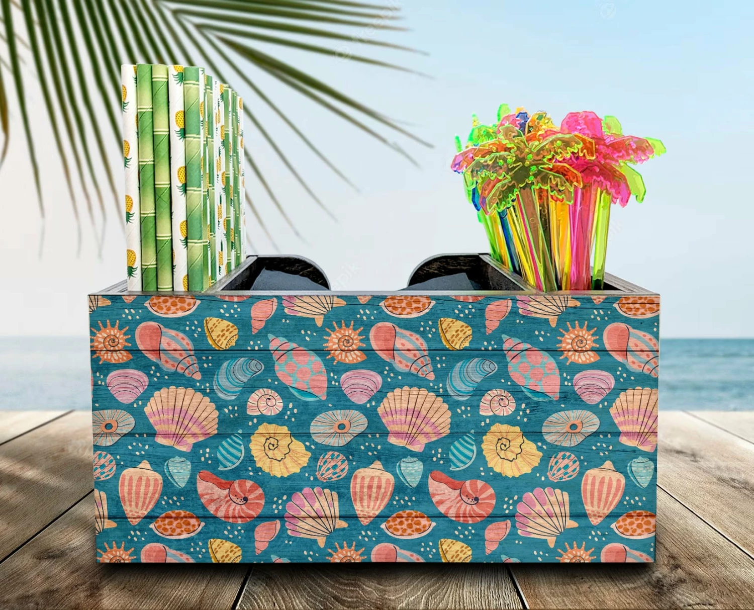 Wooden Bar Caddy - Seashell 4 Wooden Bar Caddy - Seashell - Image 2