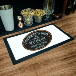 Custom Bar Service Mat - 17.25" X 10" -Endurance Sales servicematt logoexample webimage11