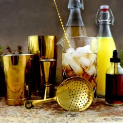 Craft Bartending Bar Set - "Shaken Or Stirred" - Gold Plated Tools -Endurance Sales shaken or stirred craft bar set 3