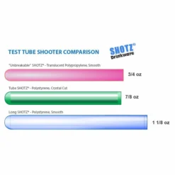 Long SHOTZ® 7" Test Tube Shooters, Smooth Polystyrene (100 Pack) -Endurance Sales shotz tubes comparison