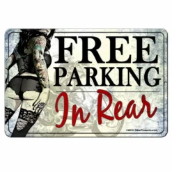 Free Parking In Rear Kolorcoat™ Metal Bar Sign