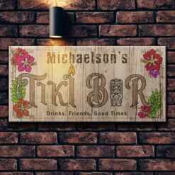 CUSTOMIZABLE Large Plank Sign - 11 3/4" X 23 3/4" - Tiki - Multiple Color Options -Endurance Sales sign wood 11x23 tiki brick bg natural 1000x1000 88e3e9a6 cdf6 41d8 8c84 aba559e62d4b