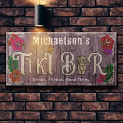 CUSTOMIZABLE Large Plank Sign - 11 3/4" X 23 3/4" - Tiki - Multiple Color Options -Endurance Sales sign wood 11x23 tiki brick bg purple 1000x1000 55988bb9 52eb 4851 9ebb 5b5e718b4579