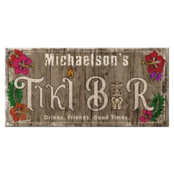 CUSTOMIZABLE Large Plank Sign - 11 3/4" X 23 3/4" - Tiki - Multiple Color Options