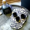 Shot Glass And Bottle Caddy - Elegant Skull -Endurance Sales skull shot tray sugar5 web 800