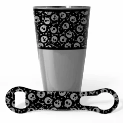 Printed Cocktail Shaker And V-Rod® Bar Set - Cute Skulls - Color Options -Endurance Sales skulls shaker set ss web 1
