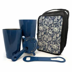 Snakes And Skulls Bar Tote Set With Azure Blue Bar Tools