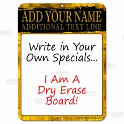 Dry Erase Specials Sign - ADD YOUR NAME - Gold Grunge Template -Endurance Sales specials sign dry erase 9x12 gold bp 800