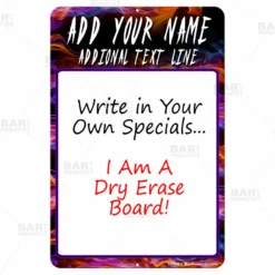 Dry Erase Specials Sign - ADD YOUR NAME - Colorful Abstract Template