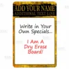 Dry Erase Specials Sign - ADD YOUR NAME - Gold Grunge Template -Endurance Sales specials sign dry erase main gold grunge bp 800