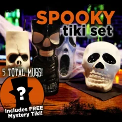 Spooky Tiki Mugs Drinkware Package - Set Of 4 + FREE Mystery Tiki -Endurance Sales spooky tiki mug set bpc