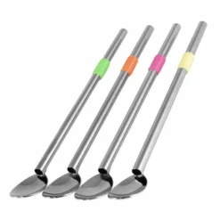 Metal Straw And Spoon Combo - 4 Pack