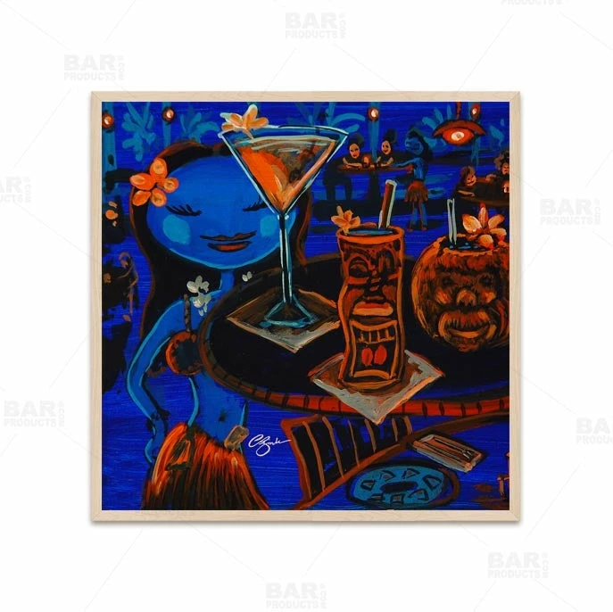 Blue Tiki Bar Square Wooden Table Top - Two Sizes Available 5 Blue Tiki Bar Square Wooden Table Top - Two Sizes Available - Image 3