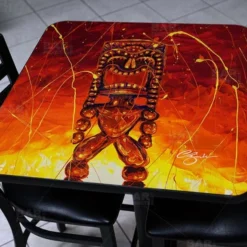 Tiki Hot Lava Square Wooden Table Top - Two Sizes Available