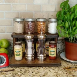 Counter Caddies™ - Walnut-Stained Straight Shelf - Culinary / Spice Rack - 12" Length -Endurance Sales stain 12in kit web3