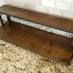 Counter Caddies™ - Walnut-Stained Straight Shelf - Culinary / Spice Rack - 24" Length -Endurance Sales stain 24in kit web 800